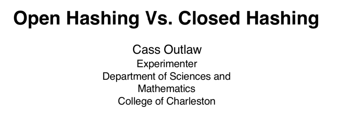 Hashing Research